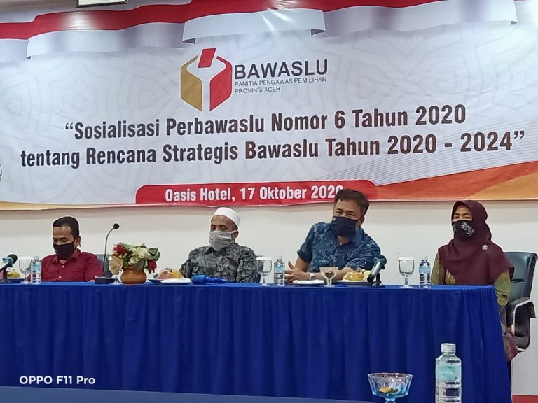 Panwaslih Aceh Barat Hadiri Sosialisasi Perbawaslu Nomor 6 Tahun 2020